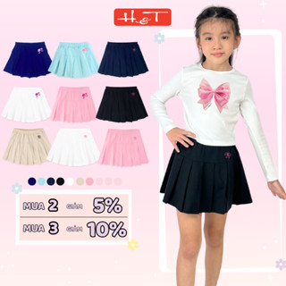 Chân váy xếp li barbi , HTKIDS chất BC GEN vải xuất dư, cotton 4 chiều có độ co giãn tốt cho bé gái từ 7-14 tuổi-CVBG009