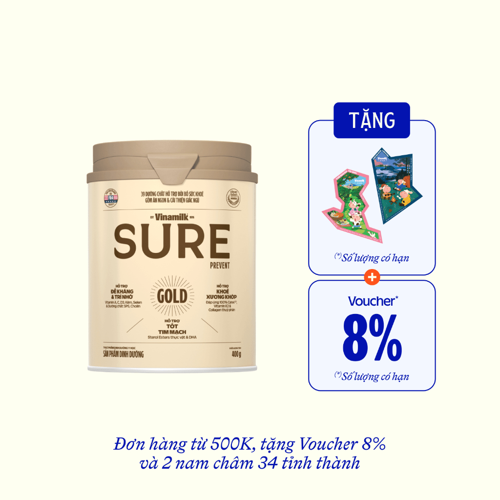 Sữa bột Vinamilk Sure Prevent gold 900g