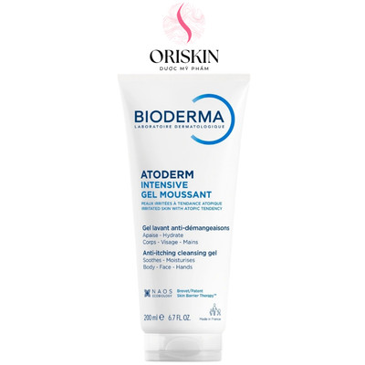 Bioderma Gel Rửa Mặt Làm Sạch Cho Da Rất Khô Và Viêm Da Cơ Địa Atoderm Intensive Gel Moussant 200ml