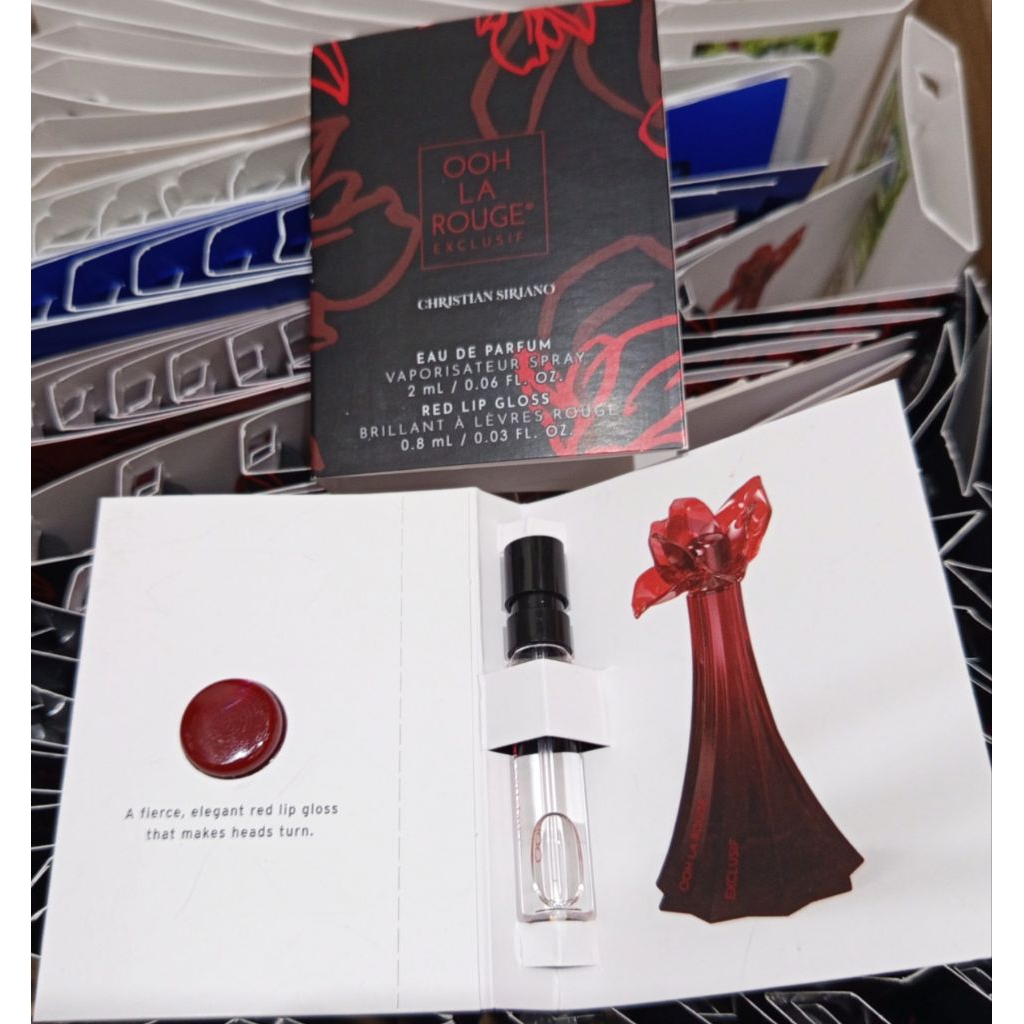 (Vial 2ml) Nước hoa kèm son bóng đỏ 0.8ml Christian Siriano Ooh La Rouge EDP