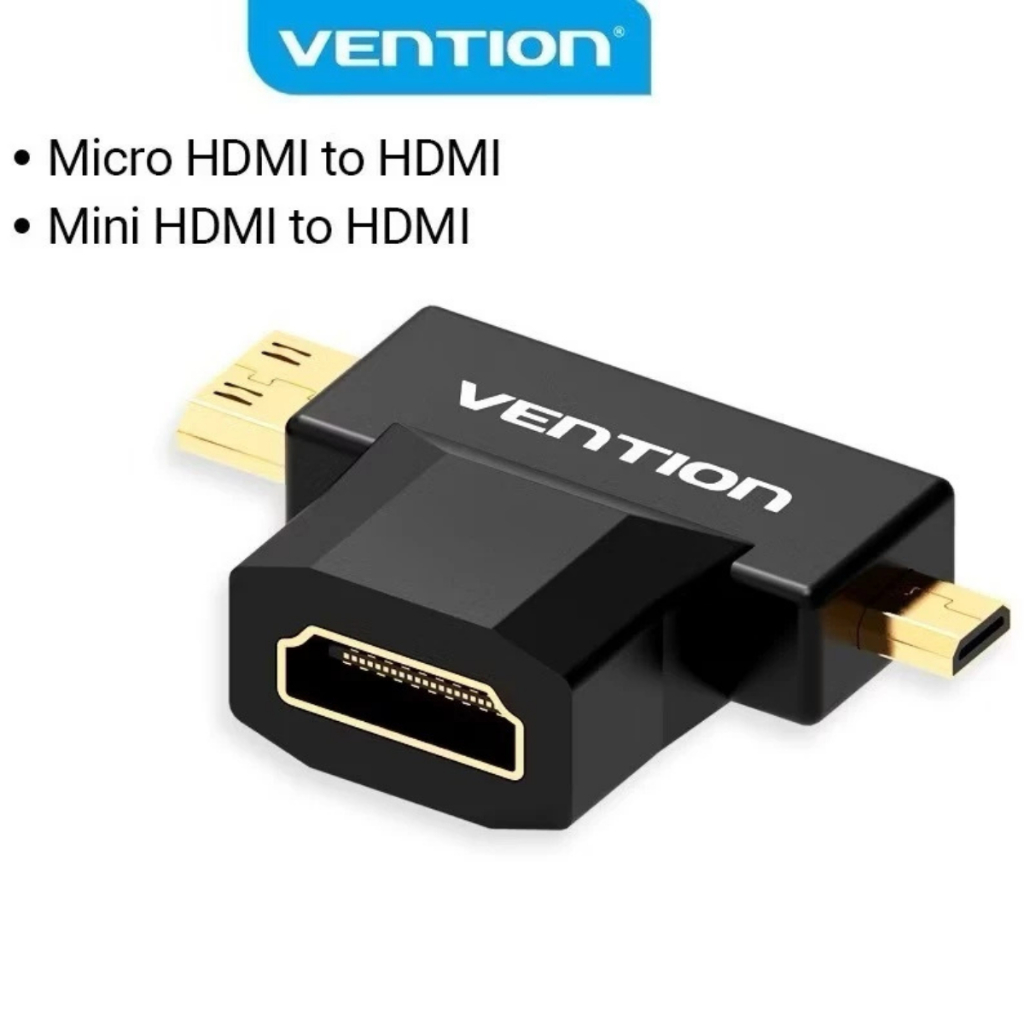 Cáp Chuyển Đổi Micro HDMI-Mini HDMI To HDMI Vention Cho Máy Ảnh,Màn Hình,...Bảo Hành 1 Năm