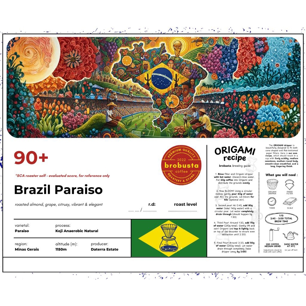 [60gr] Cà phê Specialty Arabica Brazil Paraiso, gói nguyên hạt pha espresso, pour-over, aeropress