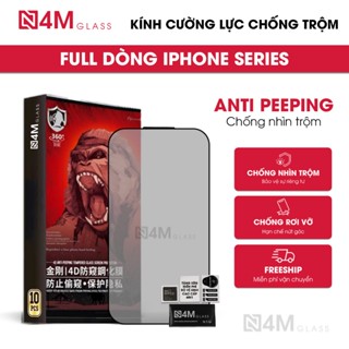 Kính cường lực chống trộm cho iPhone 17 Promax 16/15/14/13/12/11 Pro/Plus/Mini/Xs/Xr bảo mật full màn - GN STORE [𝐂𝐍𝐓]