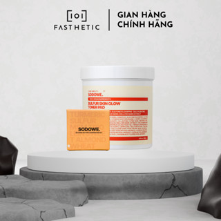 COMBO NẤM MEN: SODOWE Relaxing hì Sulfur Soap 45g & SODOWE Sulfur Skin Glow Toner Pad 60 miếng[Hàng Chính Hãng-Tem Phụ]