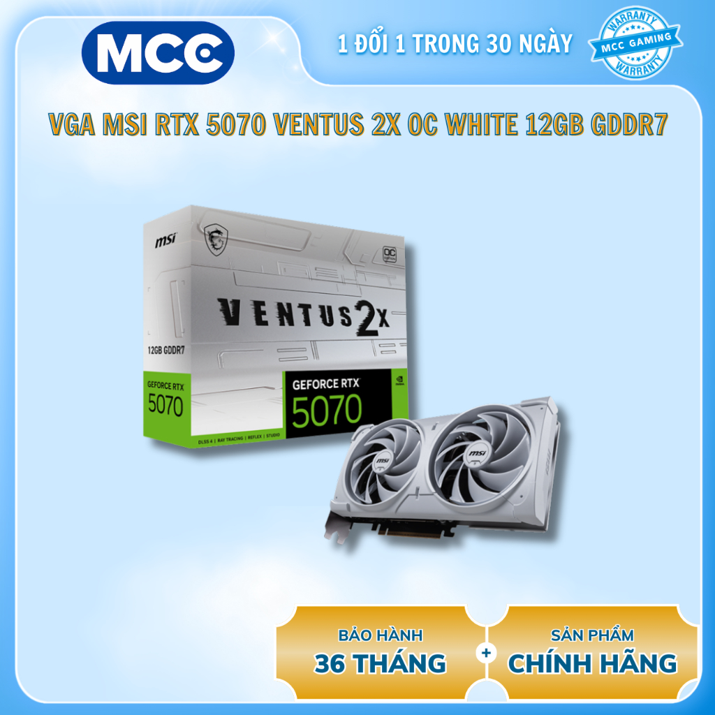 VGA MSI GeForce RTX 5070 VENTUS 2X OC WHITE 12GB GDDR7 ( G5070-12V2CW )