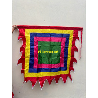 FEEESHIP cờ thần vuông ngũ sắc 40cm- 1m- 1m2, cờ lễ hội đầy đủ kích thước, vải phi loại 1