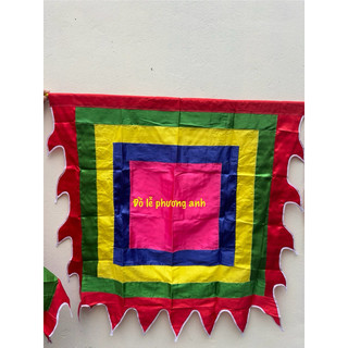 FEEESHIP cờ thần vuông ngũ sắc 40cm- 1m- 1m2, cờ lễ hội đầy đủ kích thước, vải phi loại 1