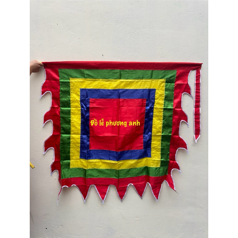 FEEESHIP cờ thần vuông ngũ sắc 40cm- 1m- 1m2, cờ lễ hội đầy đủ kích thước, vải phi loại 1