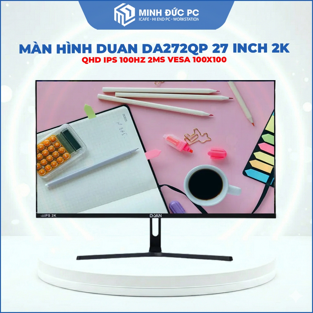 Màn Hình DUAN DA272QP 27 Inch 2K IPS 100Hz 2ms - 100% sRGB, Đồ Họa, Gaming, BH 24T - Minh Đức PC