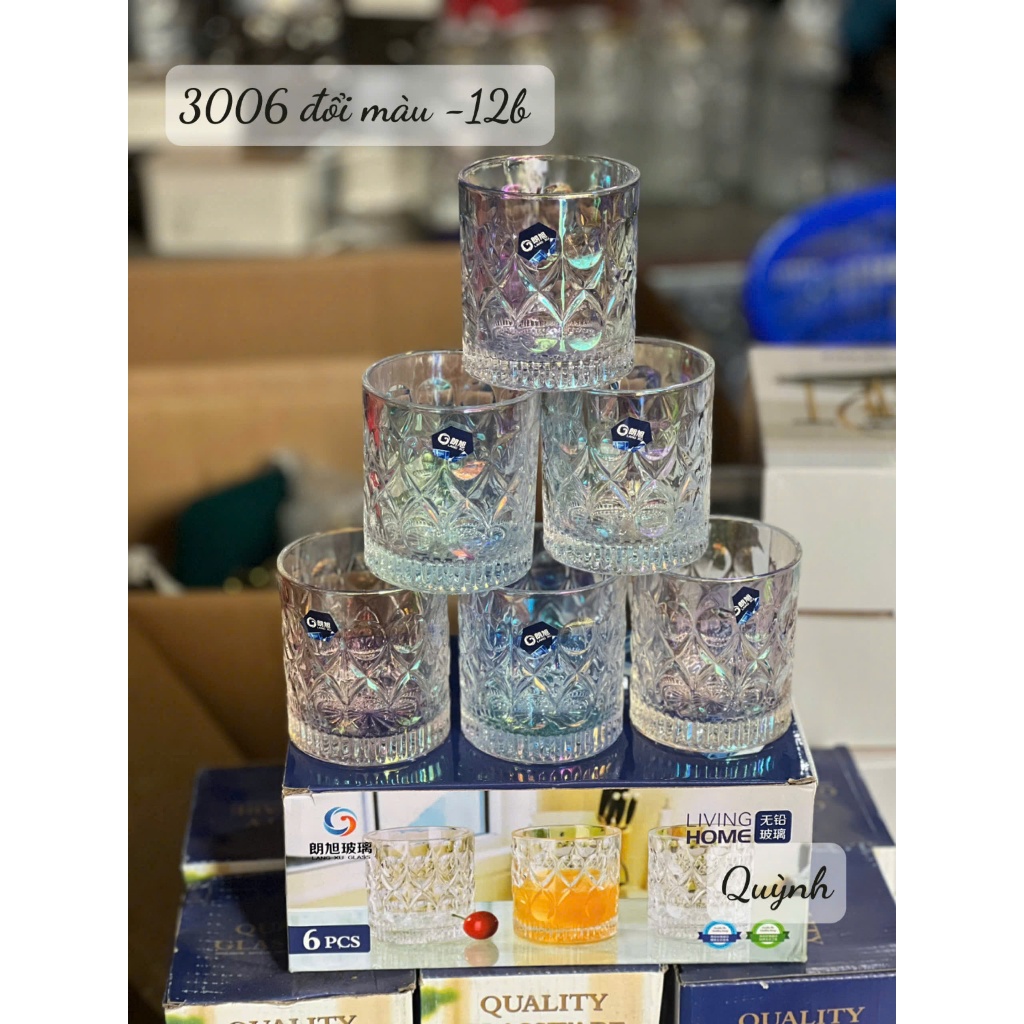 Bộ 6 Cốc Thủy Tinh Cao Cấp 300ml 3006 – Thủy Tinh Dày, Sang Trọng, Dùng Gia Đình & Nhà Hàng, Làm Quà