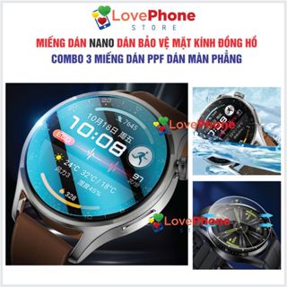COMBO 3 Miếng dán Cường lực NANO dán đồng hồ thông minh đồng hồ cơ pin mặt phẳng tròn dẻo phủ nano chống xước