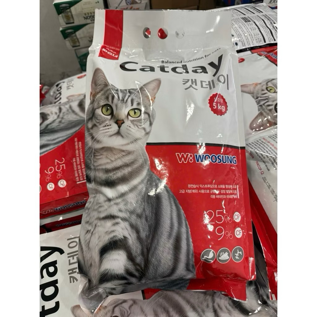 [Bao 5kg] Hạt cho mèo CATDAY 25% Đạm, thêm hồng sâm, hỗ trợ tiêu hóa