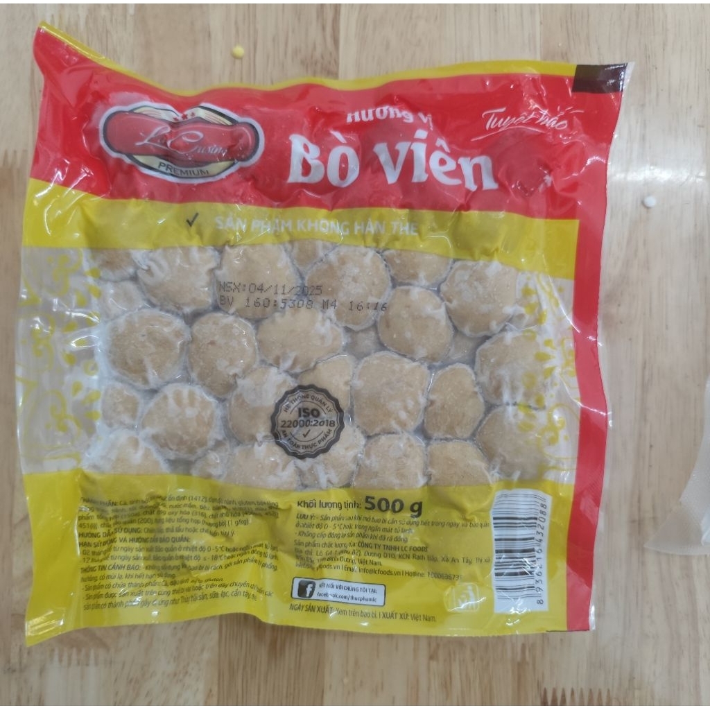 [Hàng loại 1] Bò viên LCFOOD