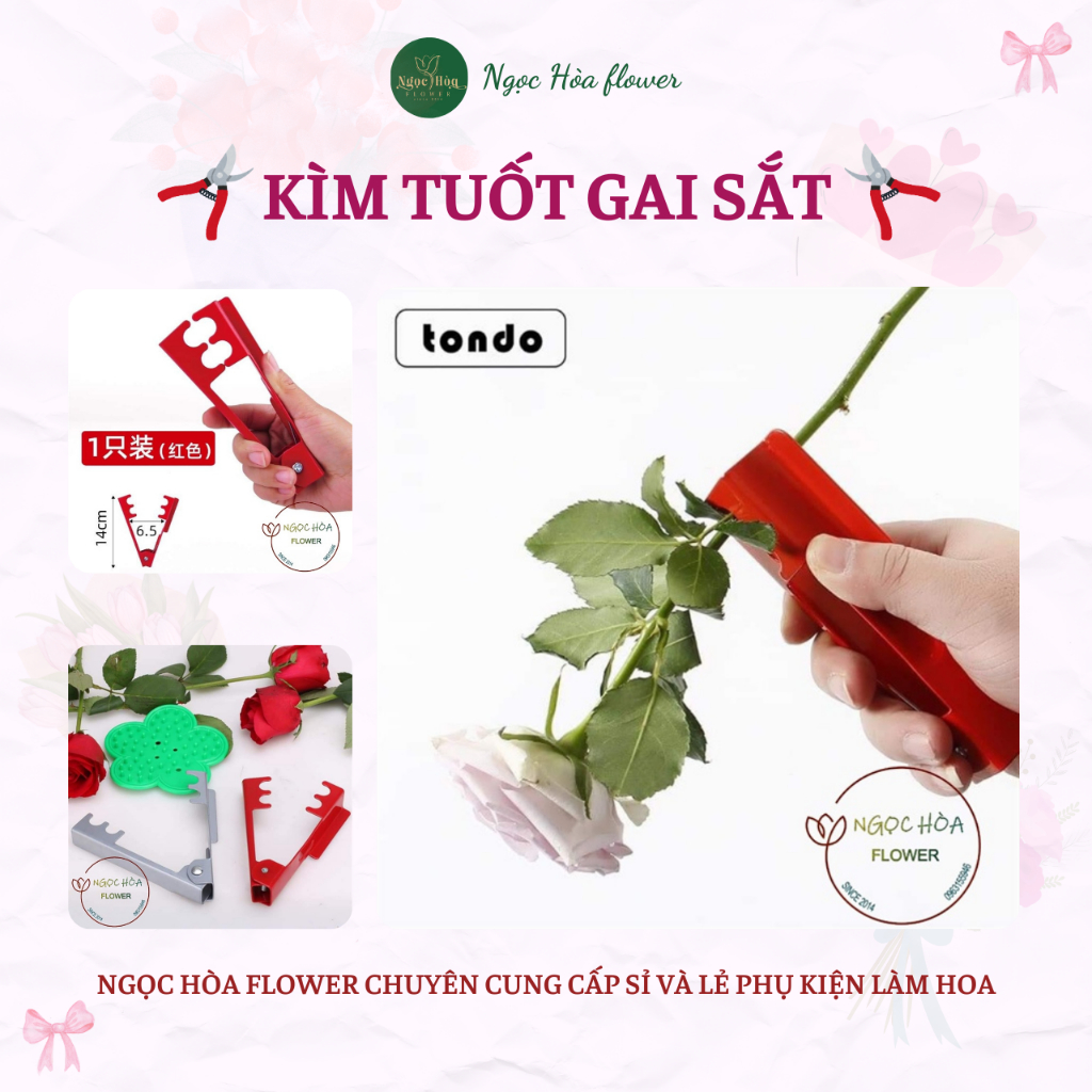 Kìm tuốt gai sắt - Dụng cụ chuyên dụng tuốt gai và lá hoa hồng - Ngọc Hòa Flower