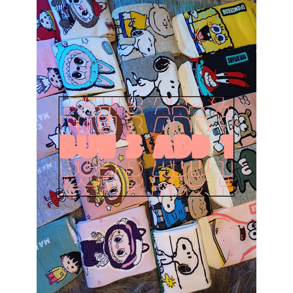 AXIS•DENFLUX Vớ Hoạt Hình Nam Nữ Cotton Dày Dặn Co Giãn Thấm Hút Mới Trend 2026 Unisex Dễ Thương Ret