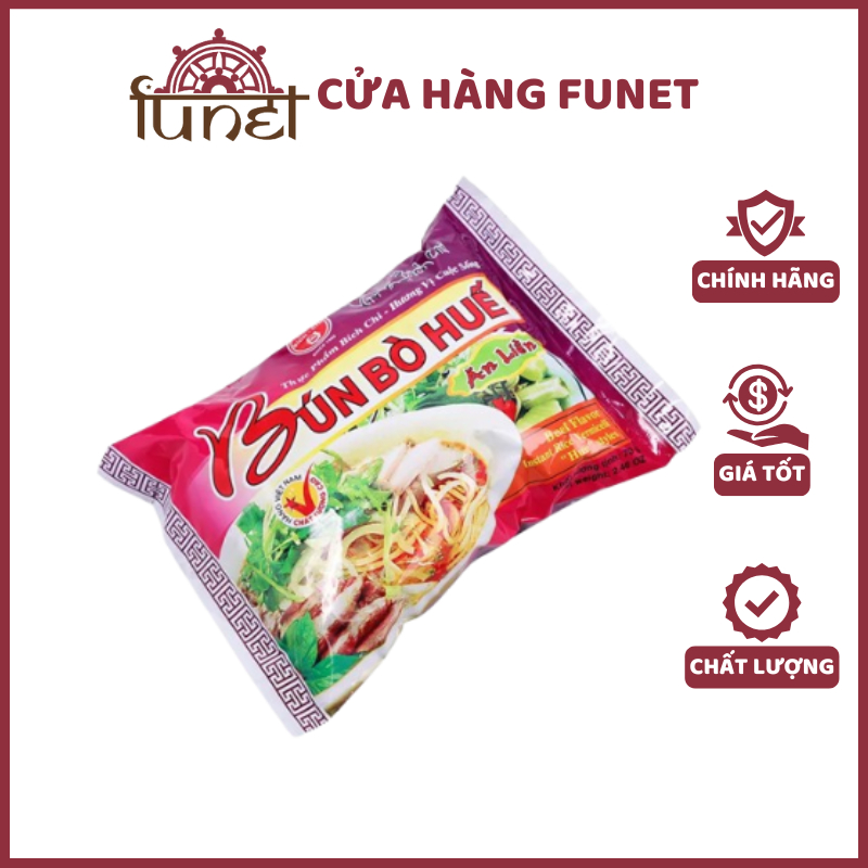 Bún Bò Huế Ăn Liền Bích Chi Combo 10 Gói – Sợi Bún Tròn Dai, Nước Lèo Thơm Chuẩn Vị Huế