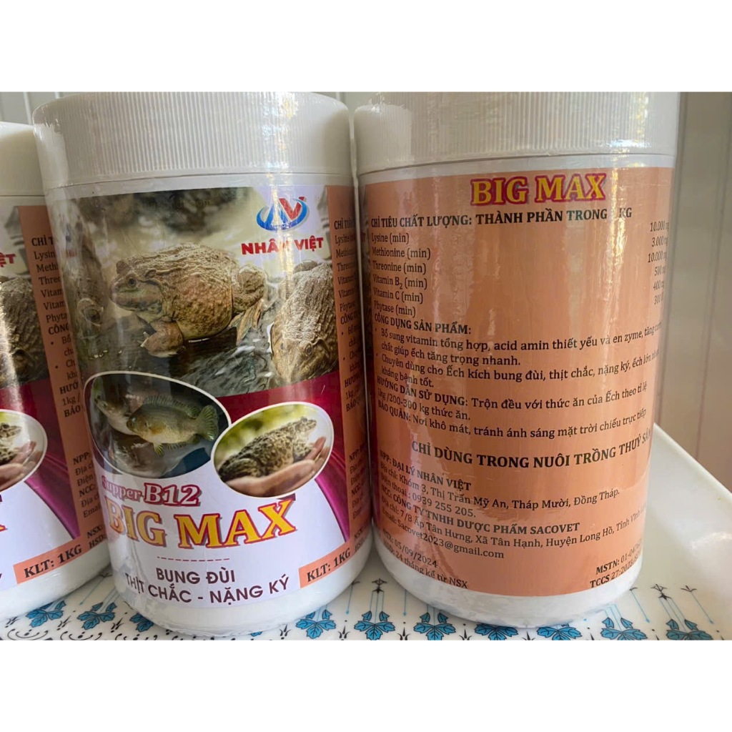 BigMax B12 bung đùi cho ếch, cá giúp bung đùi tăng trọng nhanh.