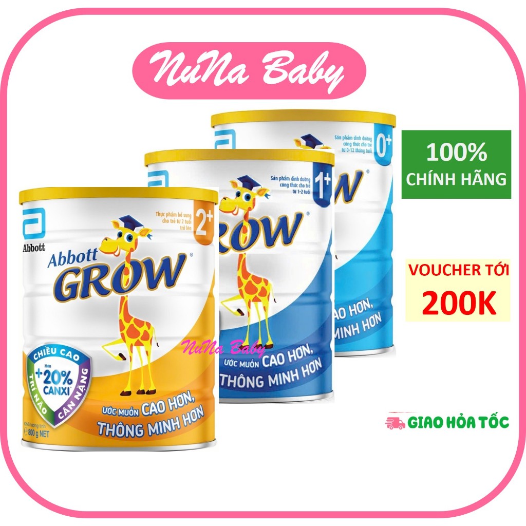 Sữa bột Abbott Grow số 0+ 1+ 2+ lon 850g / 800g