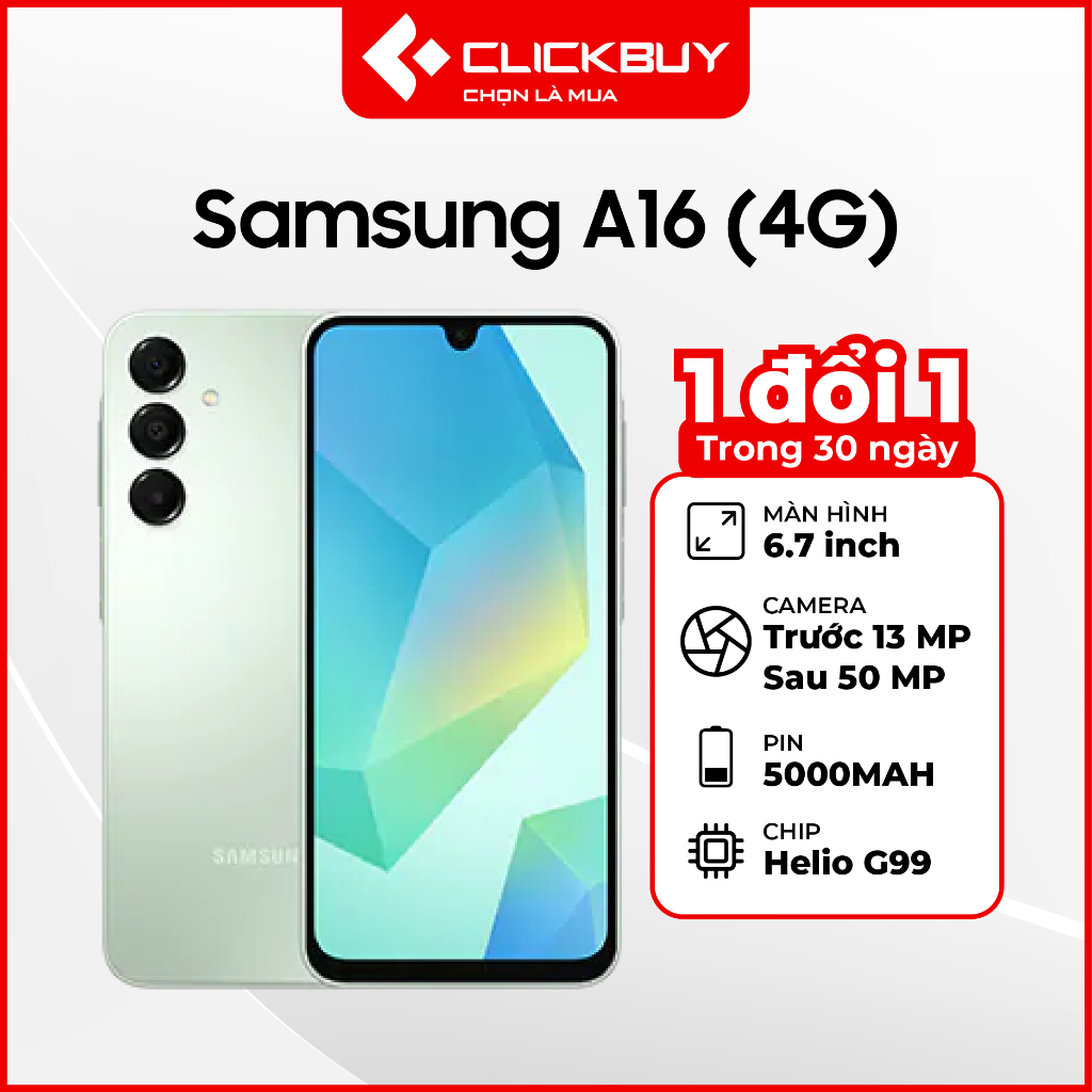 Điện thoại Samsung Galaxy A16 (4G) 4GB 128GB Chính Hãng