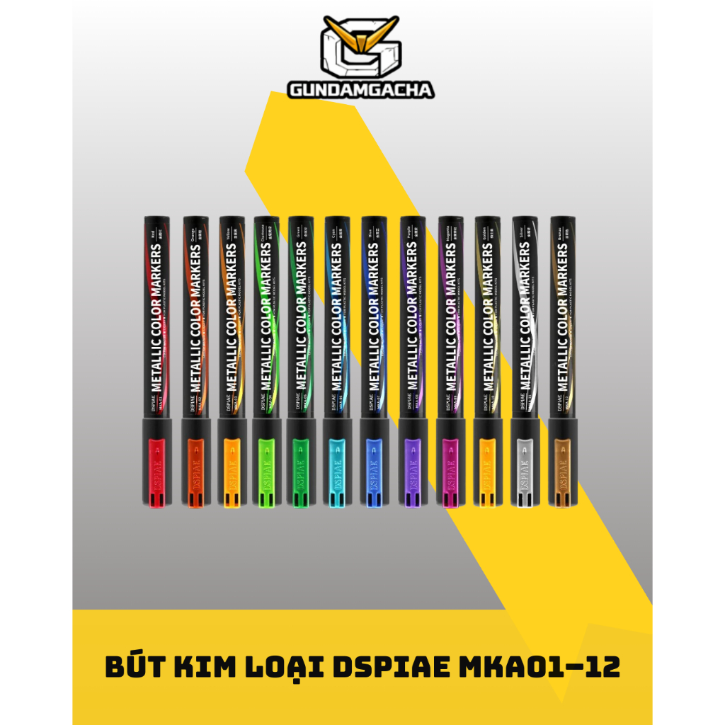 Bút Tô Màu Kim Loại DSPIAE Super Metallic Color Marker MKA01–MKA12 – Dụng Cụ Mô Hình