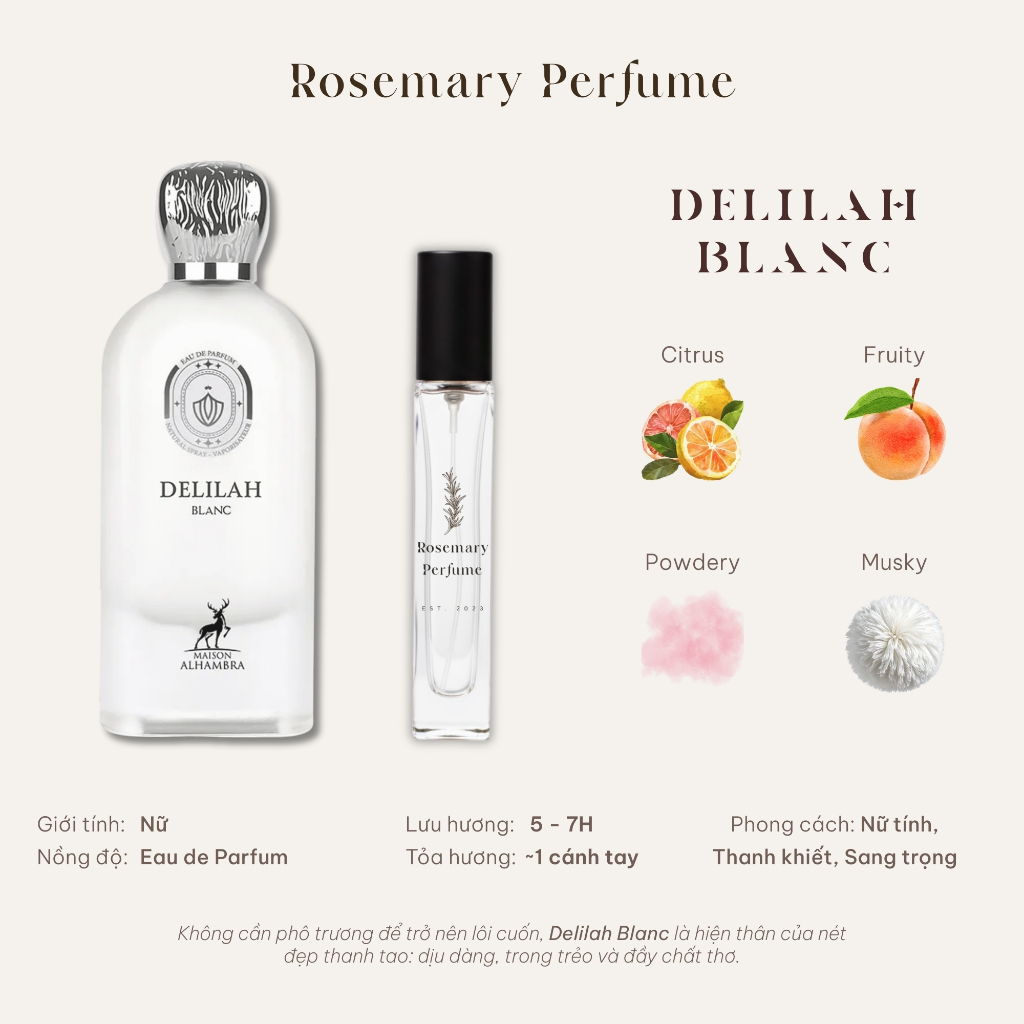 [Mẫu thử] Delilah Blanc | Nước hoa nữ | Rosemary Perfume