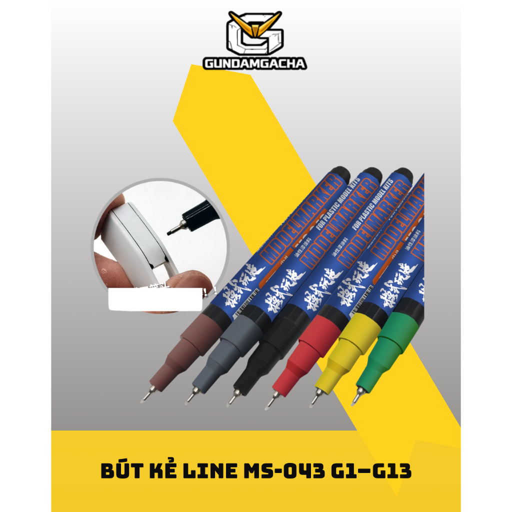 Bút Kẻ Line Mô Hình Nhựa Model Maker MS-043 (G1–G13) – Panel Line Marker