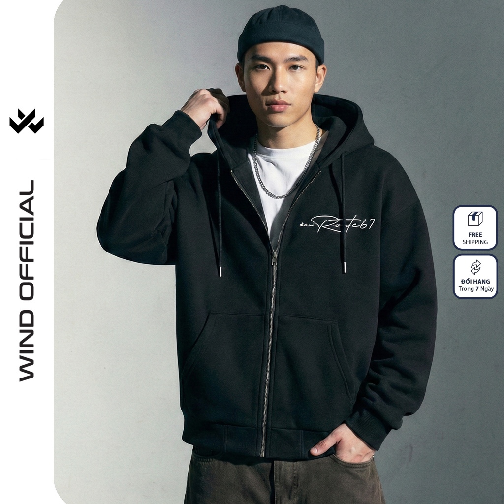 Áo Khoác dây kéo Unisex ACRY Wind Clothing form rộng unisex áo khoác hoodie