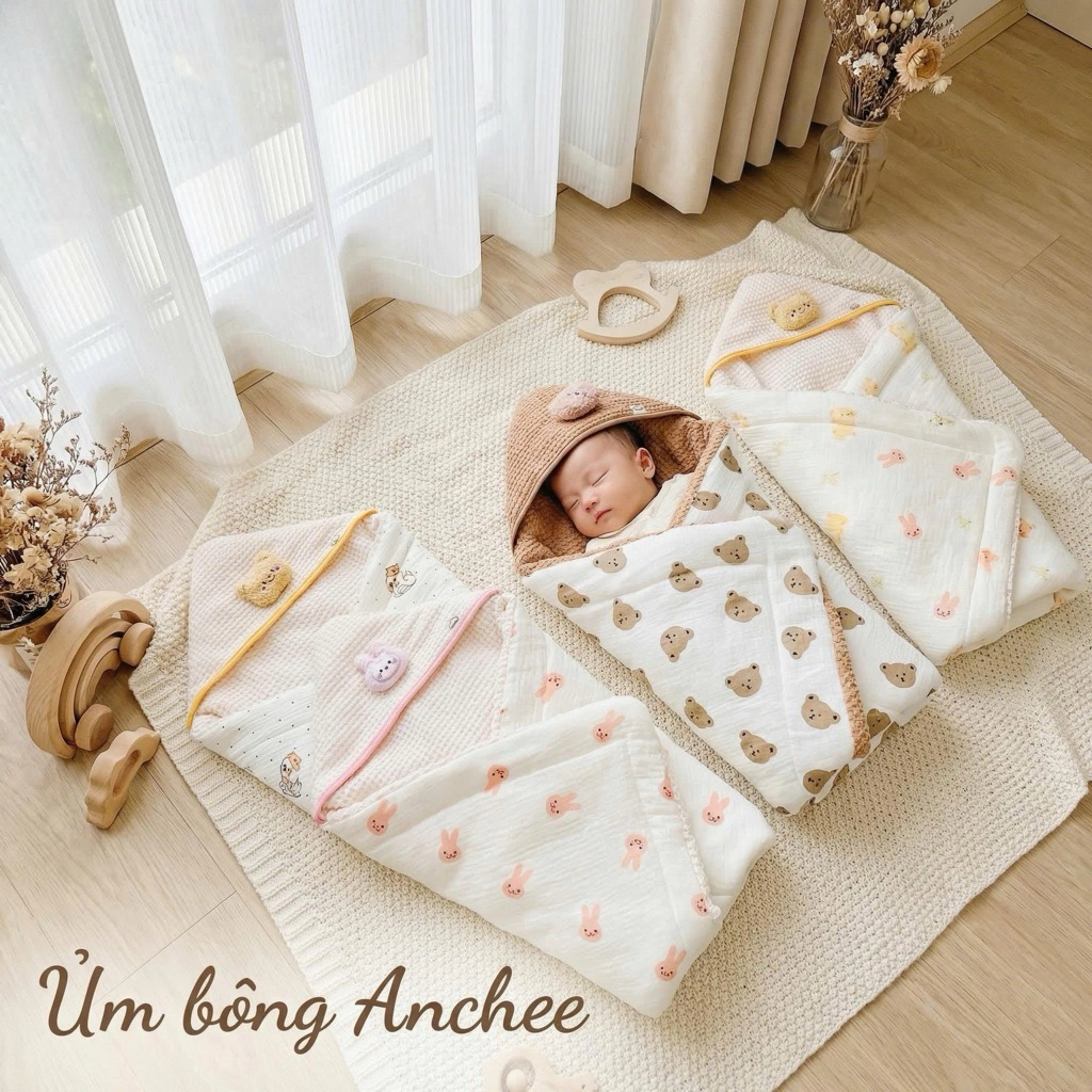 ủ nhung muslin anchee cho bé sơ sinh