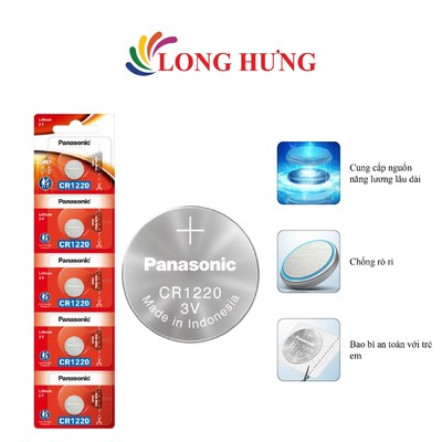 Pin nút Panasonic 3V CR-1220/5BE (1 viên/3 viên/5 viên/10 viên) - Hàng chính hãng