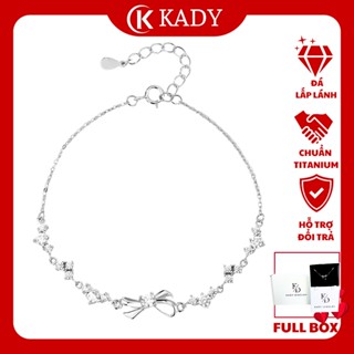 Lắc Tay thiết kế nơ đính đá lấp lánh KADY (FULL BOX + HỘP)