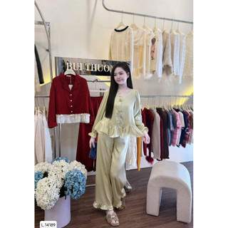 BỘ LỤA XANH PATEL PHỐI BÈO