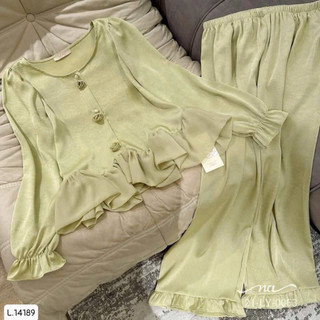 BỘ LỤA XANH PATEL PHỐI BÈO