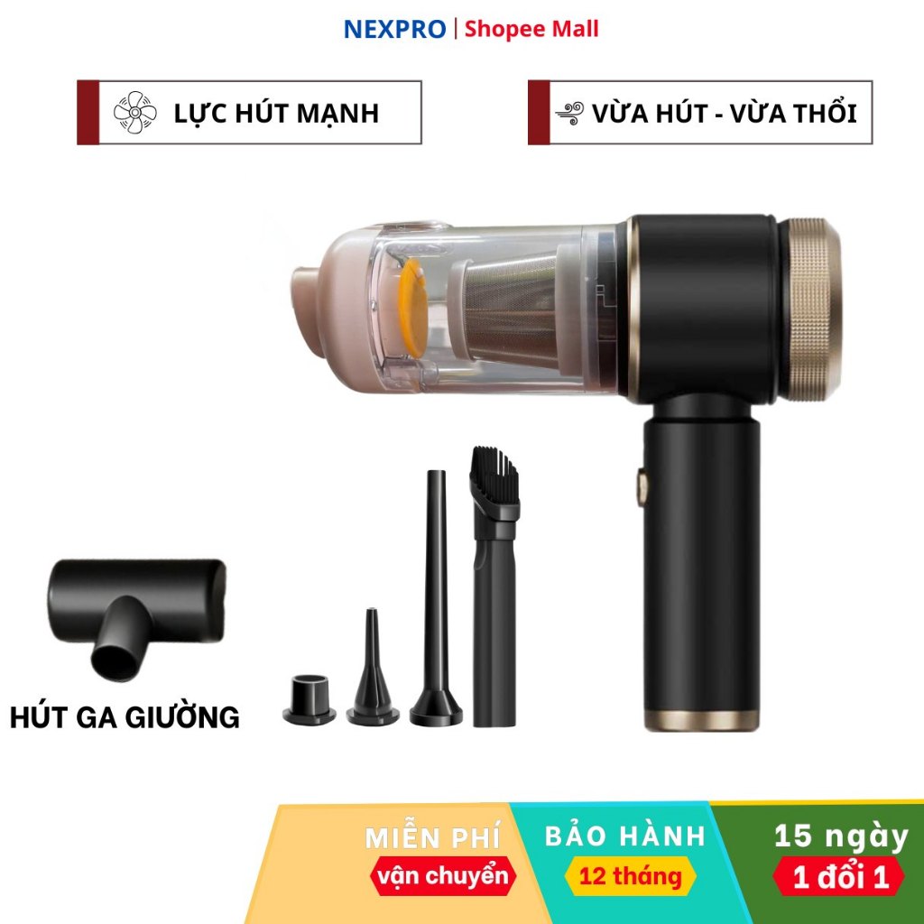 Máy hút bụi cầm tay L150 không dây , lực hút 20000 Pa, Bảo hành 12 tháng