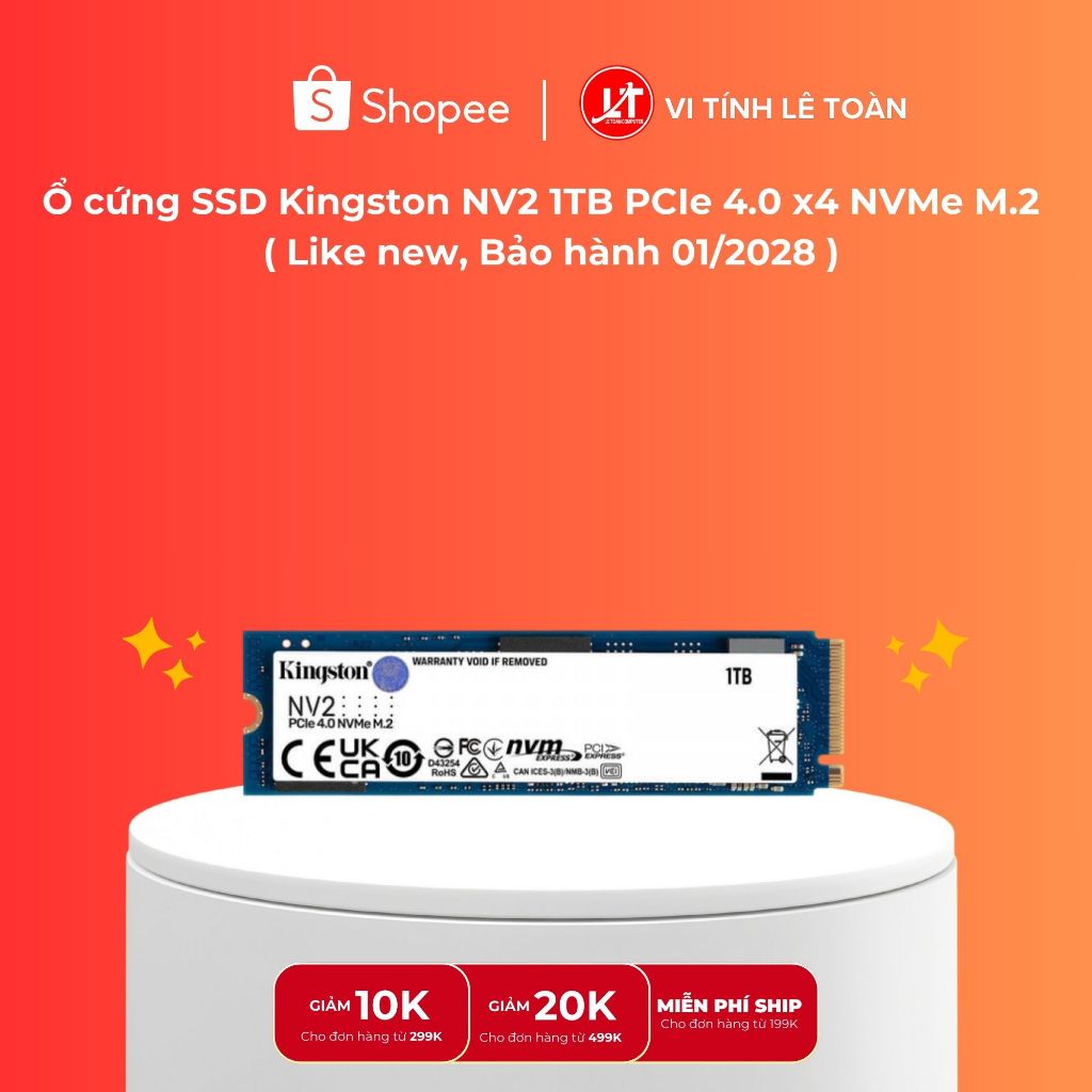 Ổ cứng SSD Kingston NV2 1TB PCIe 4.0 x4 NVMe M.2   ( Like new, Bảo hành 01/2028 )