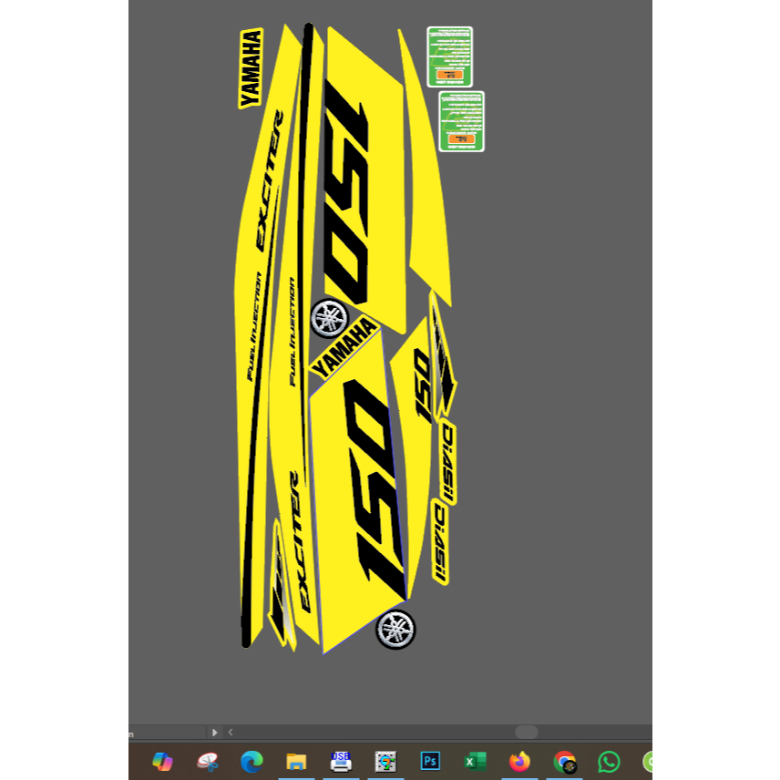 Tem exciter 150 vàng đen