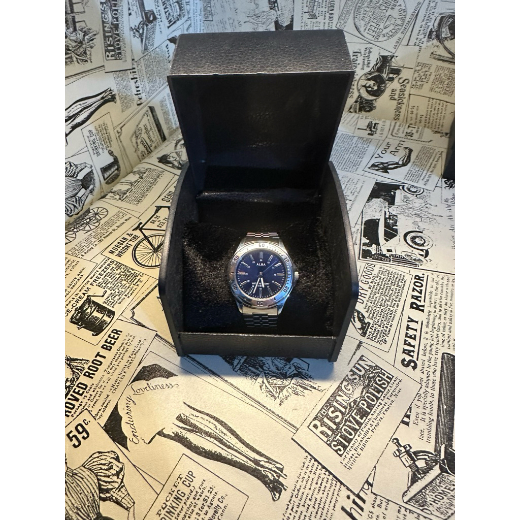Seiko Alba V501-Dail xanh dương chính hãng mới 99%