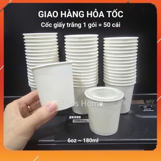 Sỉ 50 Cốc giấy trắng trơn đựng cafe 120ml 180ml 280ml 400ml 500ml 700ml có nắp Ly giấy cafe take away  Moon Decor
