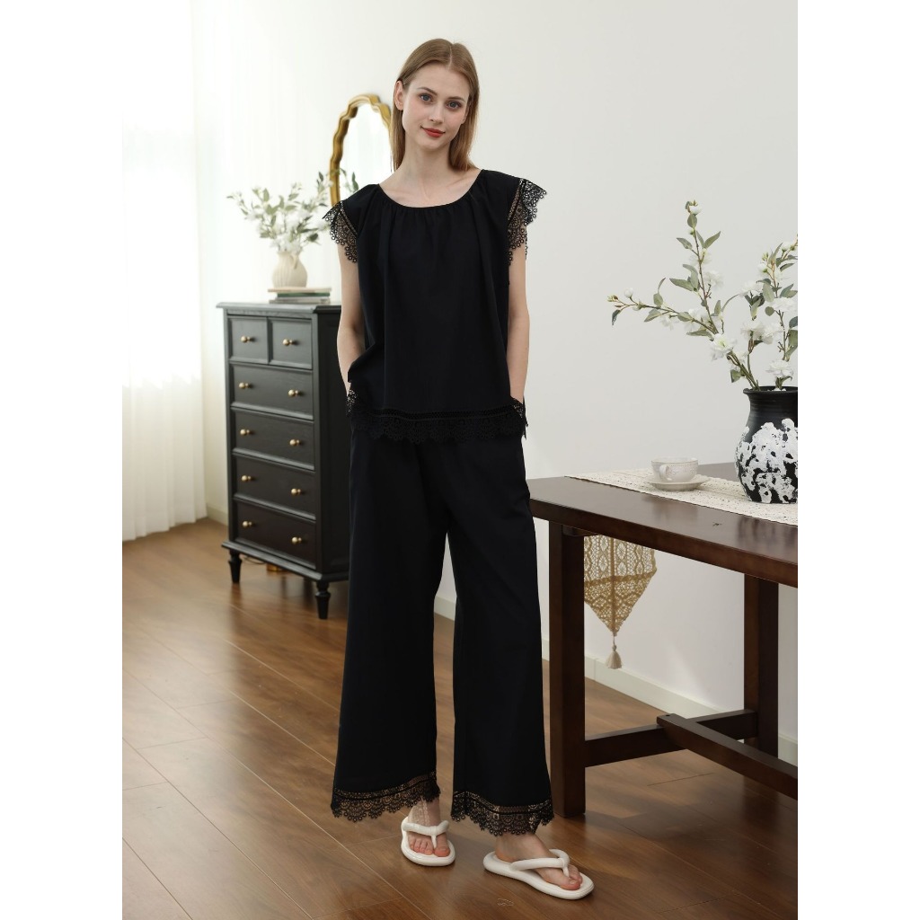 After Bath - Bộ Mặc Nhà Cotton Camille Lace Set - PJ240