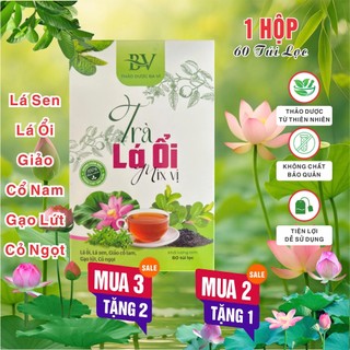 TRÀ LÁ ỔI MIX LÁ SEN ,1 HỘP 60 TÚI LỌC . THANH MÁT . TỐT CHO SỨC KHỎE