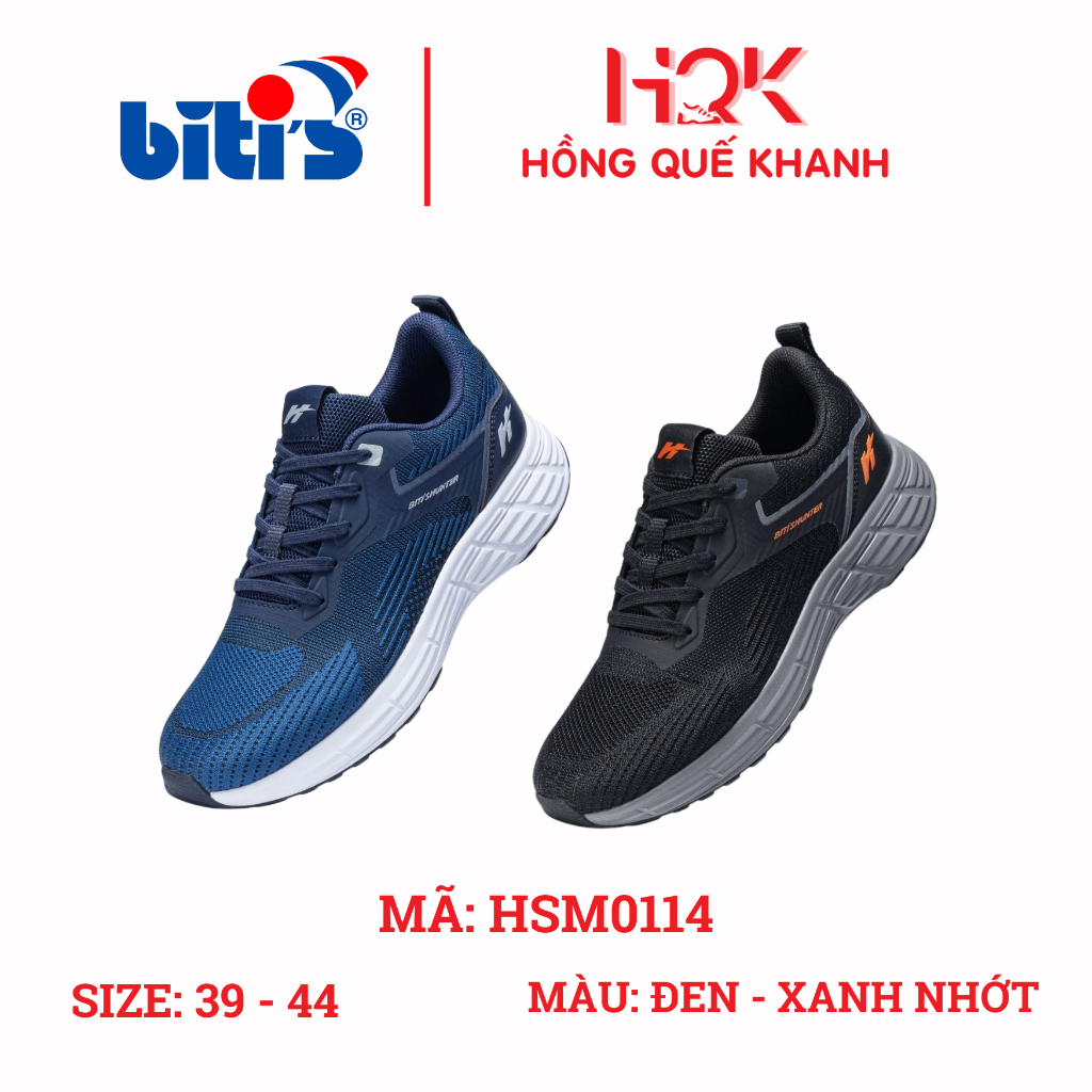 [HÀNG CHÍNH HÃNG] - BITI'S - Giày Thể Thao Biti's Hunter Nam Màu Xanh Nhớt - Đen -  HSM011400 - BITI