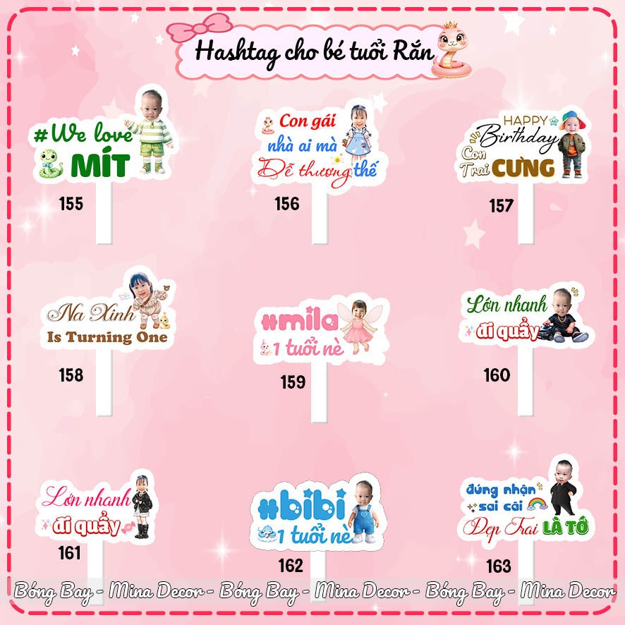 (2) Hashtag Sinh Nhật Bé Tuổi Rắn, Hashtag Trang Trí Thôi Nôi