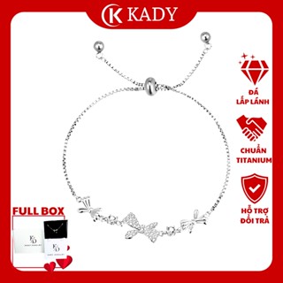 Lắc Tay đính khuyên Nơ kèm đá viền lấp lánh KADY JEWELRY (FULL BOX + HỘP)