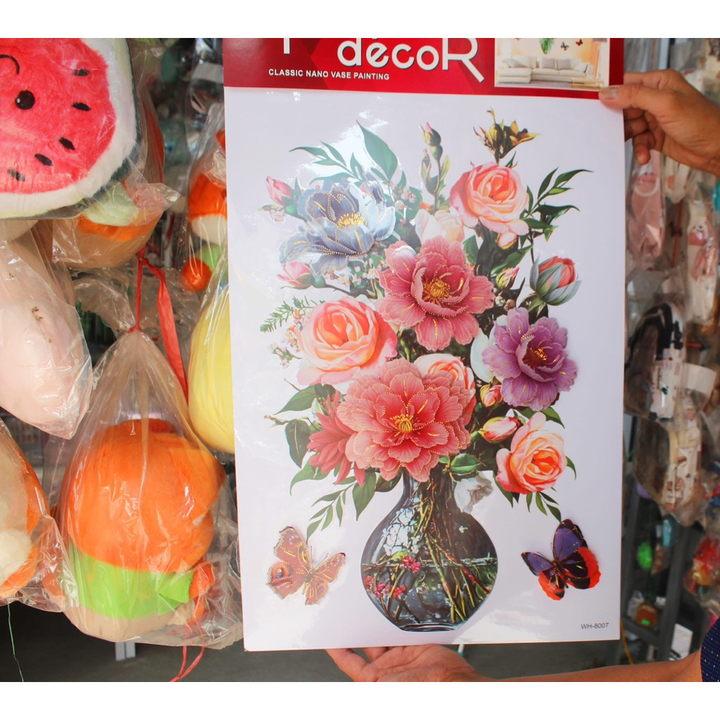 Hoa 3D dán trang trí decord nhà