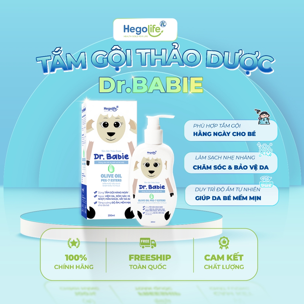Tắm Gội thảo dược Dr Babie - Bí quyết giúp bé có làn da BONG NON khoẻ mạnh từ thiên nhiên