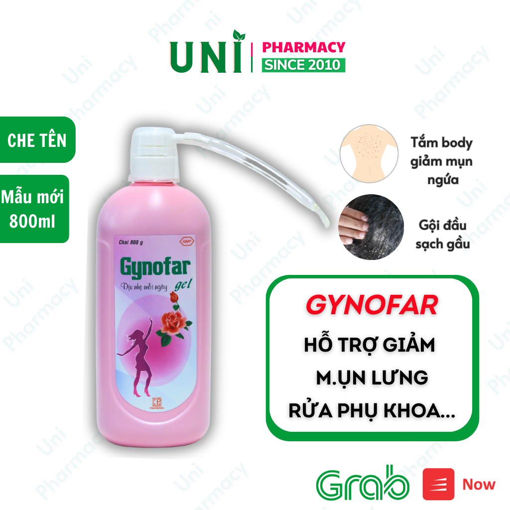 Gynofar 800ml Vệ Sinh Phụ Nữ Dung Dịch Dùng Ngoài, Sát Trùng Ngoài Da Chai 90ml, 250ml, 500ml, 800ml