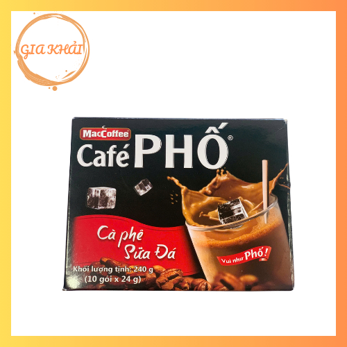 Cà Phê Phố Sữa Đá, Phố Sữa Nóng, Maccoffee Sữa Đá - Maccofee Cafe Phố (hộp 10 gói )