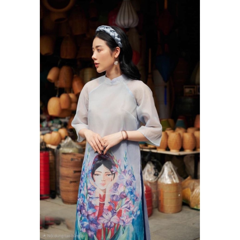 pass áo dài dài tơ 4 tà cô gái