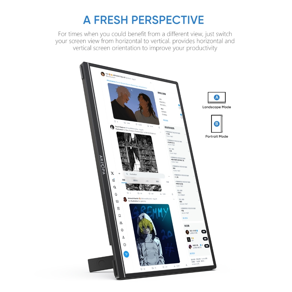 [CHÍNH HÃNG] Màn hình xách tay di động ARZOPA Z1RC 16" 60Hz 2.5K IPS HDR 500nits 8bit QHD sử dụng cho PC, Laptop | BigBuy360 - bigbuy360.vn