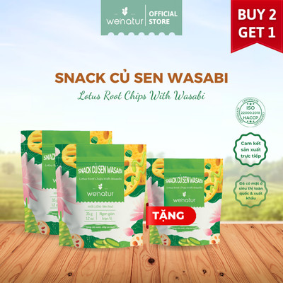 [COMBO GIÁ TỐT] Combo 2 Snack Củ Sen Wasabi we'natur 35g (tặng 1 Snack củ sen wasabi 35g)