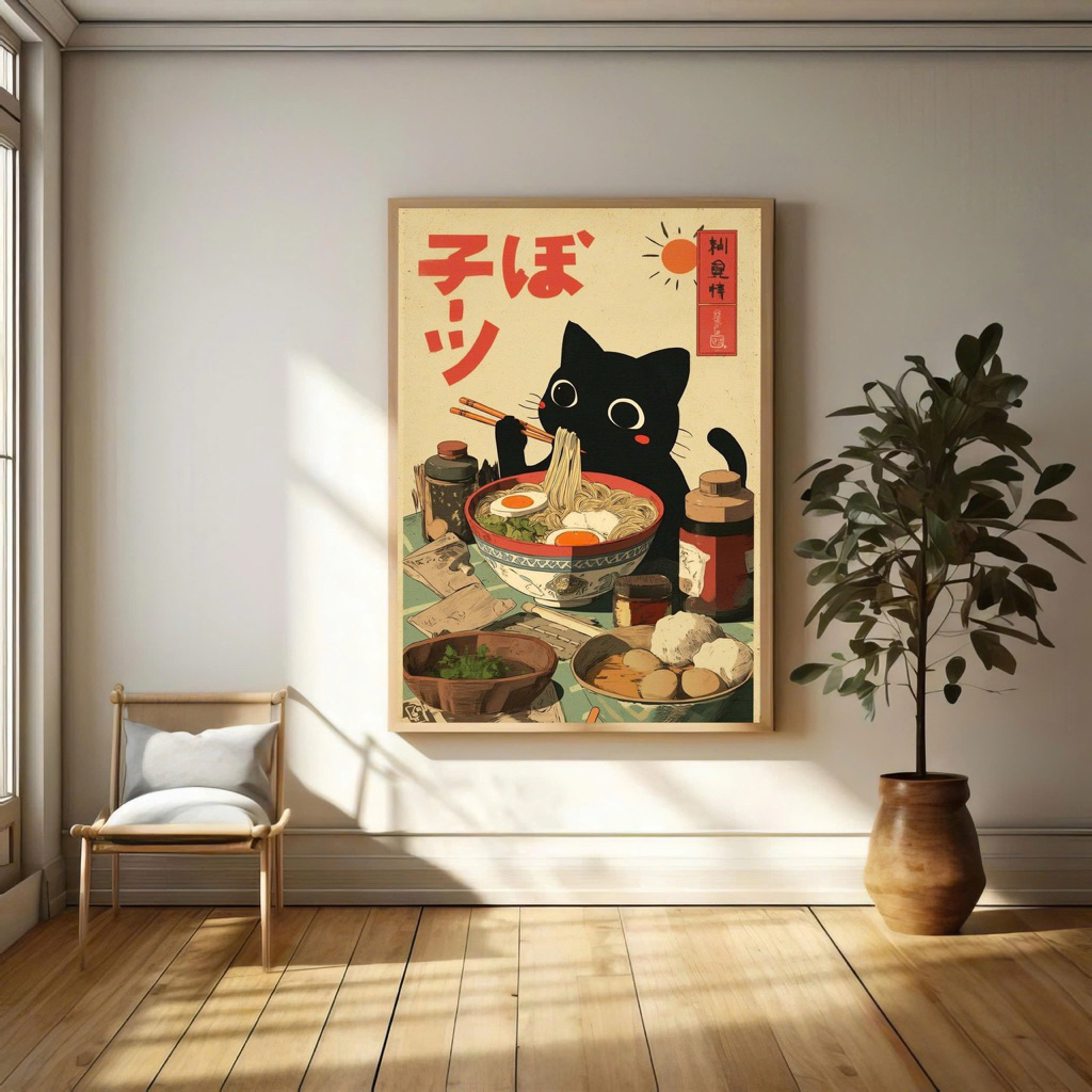 Tranh Treo Tường Nhật Bản NB3 – Phong Cách Travel Văn Hoá Ẩm Thực – Canvas/Tráng Gương – Có Khung – 